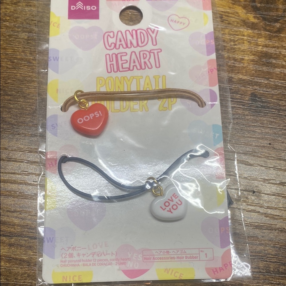 Daiso Red and White Hair Charm Accessory
